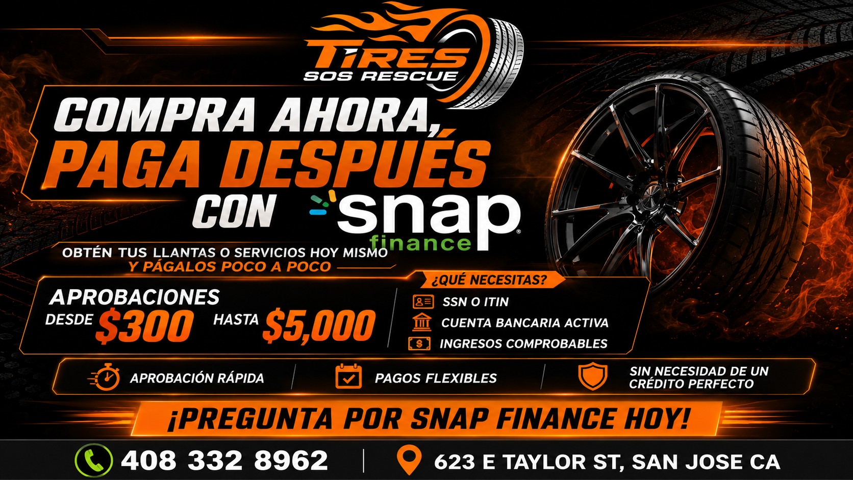 Snap Finance — buy now pay later at Tires SOS Rescue